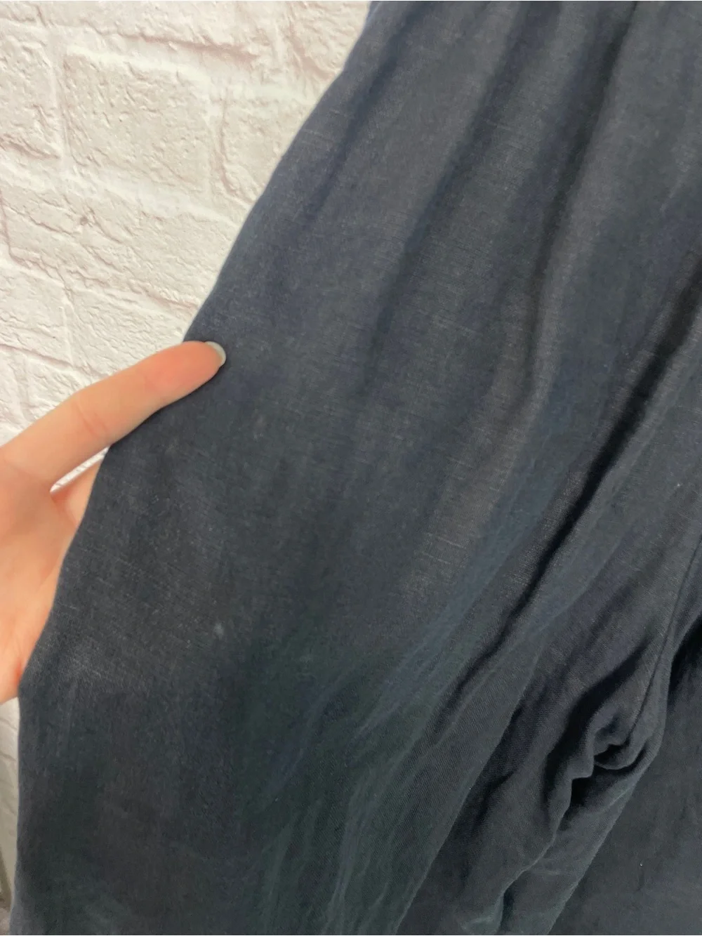 COS Black 100% Linen Wide Leg Pants Size XS